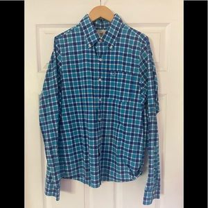 Holister Large Plaid long sleeve button down shirt. Excellent Condition
